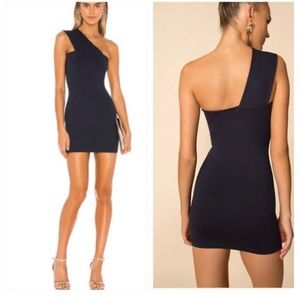 Superdown Rockie one shoulder navy dress size small